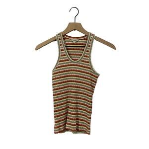 Madewell Ribbed U-Neck Tank Top - Stripe - XS